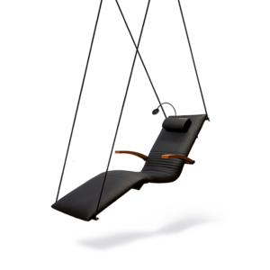 black swinging couch