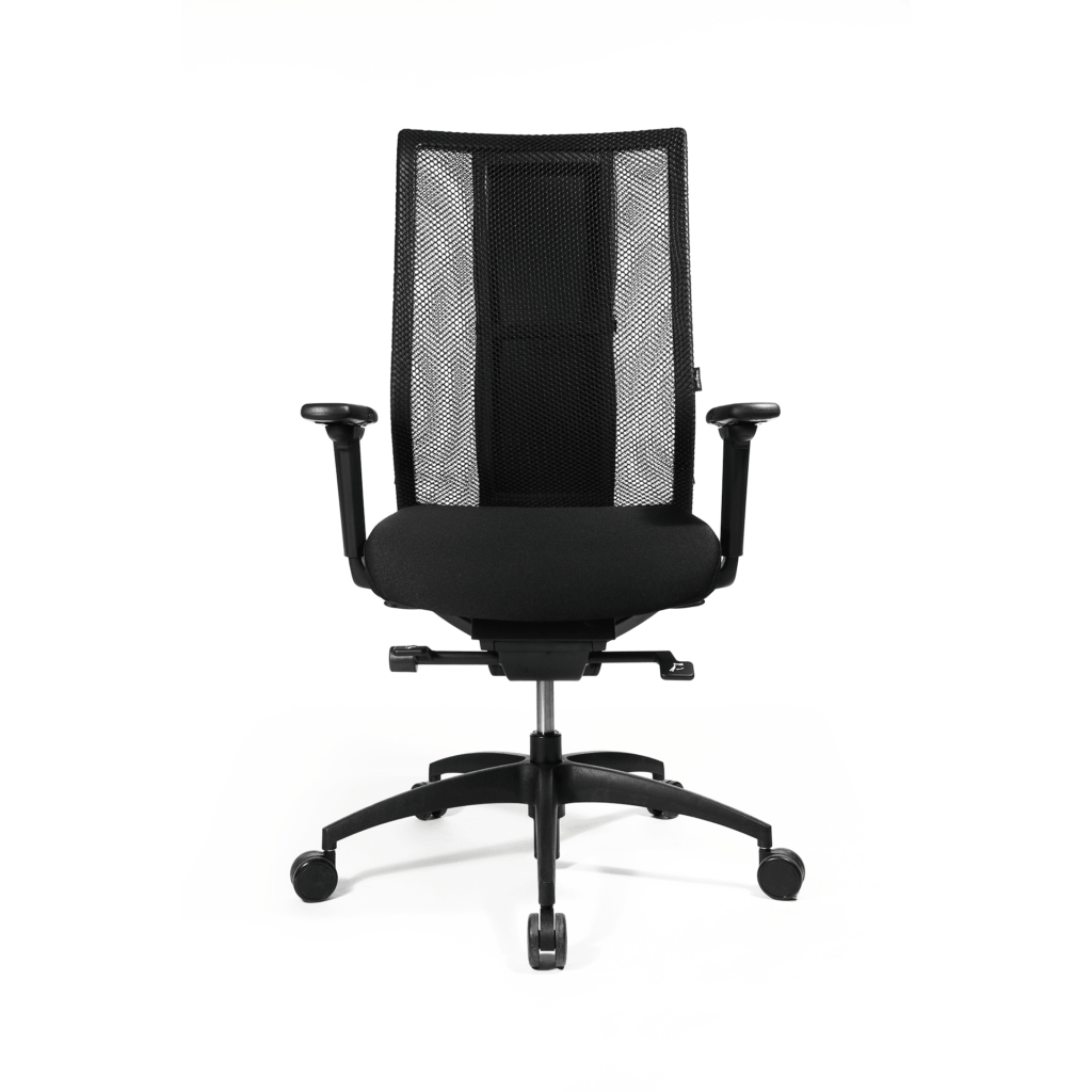 schwarzer Stuhl mit Rollen