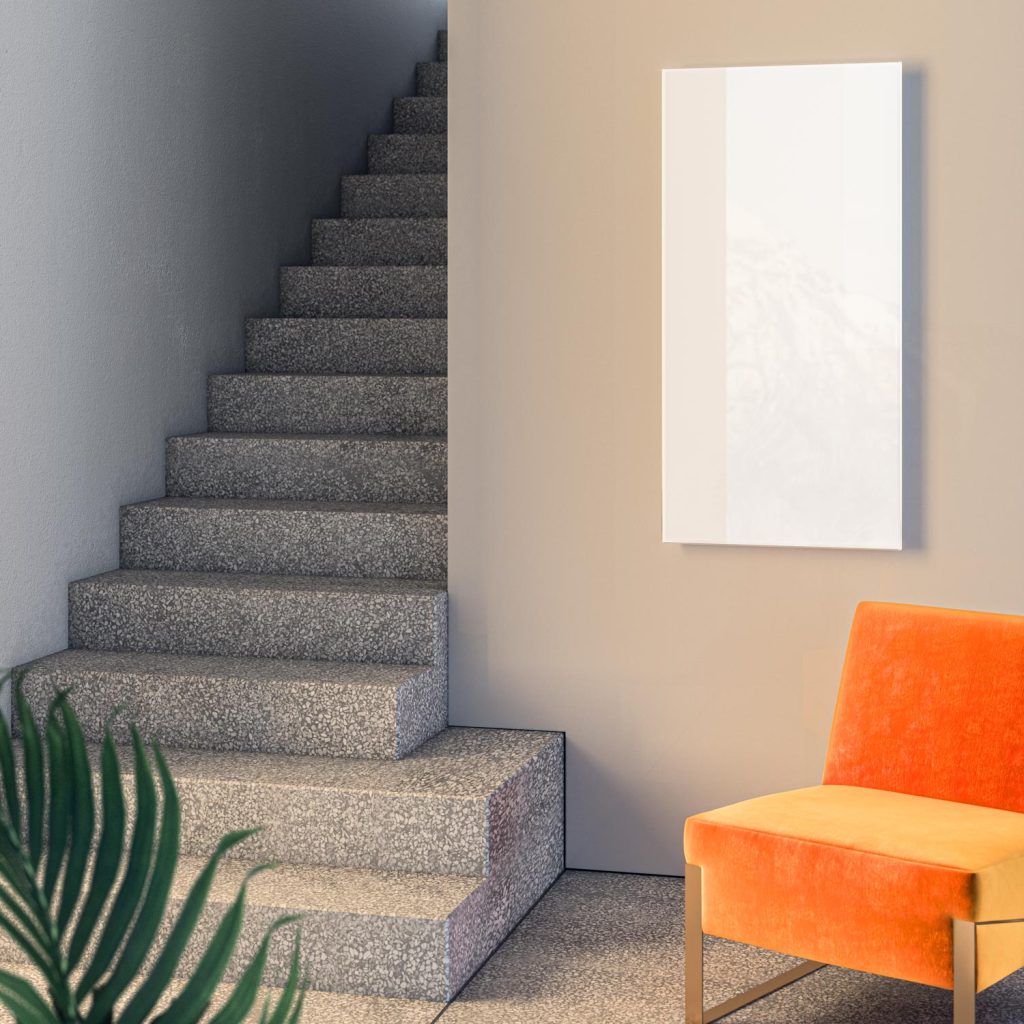 Infrared heating mounted on wall